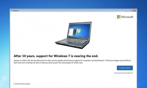 Microsoft sẽ chính thức ngừng hỗ trợ cho Windows 7 vào ngày 14/1/2020